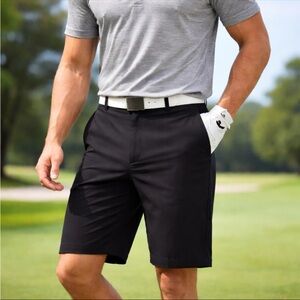 PGA Tour Men’s Golf Shorts 36 Black Performance Stretch UPF 50 Moisture Wicking
